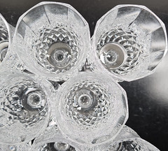 8 Cristal D’Arques Longchamp Water Goblets Set Elegant Crystal Etch Stemware Lot