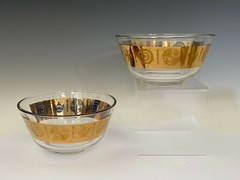MCM Vito Bari Fleur De Lys 7 Piece Barware Set 22k Gold w/ Martini pitcher