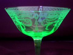 Cambridge Apple Green Stem 3060 Etch 520 Champange Tall Sherbet Glasses Set of 3