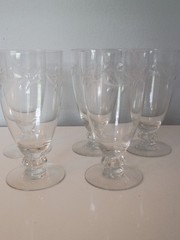 Vintage Tiffin Franciscan Laurel Etched Parfait Glasses, set of 5