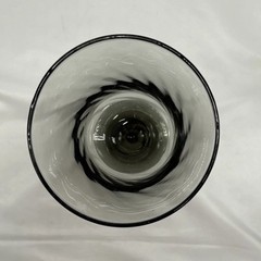 Libbey Smoke Gray Optic Swirl Water Goblets Set 5 Wine Glass Vintage MCM 1970s