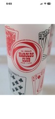 Vintage Set of 5 Frosted Harold’s Club Highball Slots Cards Red White Black