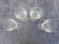 (4) Vintage Waterford Lismore Crystal 6 7/8″ Water / Wine Glasses ~ Old Mark ~
