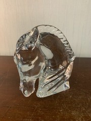 Tauni Horse Head Sculpture In Baccarat Crystal H: 17 Cm