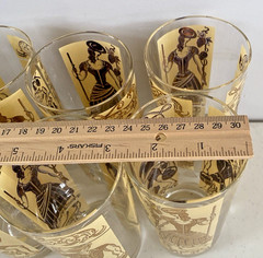 6 MCM Retro Gay Fad Harvesters Gold 12 oz. High Ball Bar Tumblers Glasses
