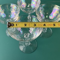 4 Fostoria Drink / Sorbet Stemmed Glasses Iridescent Delicate Classy Vtg