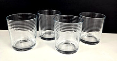 Double Old Fashioned Glasses Horizontal Rings 4″ Set of 4
