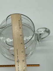 Vintage Glass Pheasant Cocktail Pitcher With Glass Stirrer And 1 Low Ball Glass