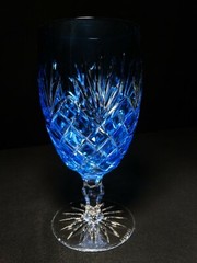 Faberge Odessa Sky Blue Crystal Ice Tea / Water Glass. 7″ Tall