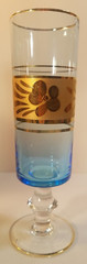 Bohemian Czech Glass Gold Gilded Multicolor Stemmed Cordial Barware Set of 6