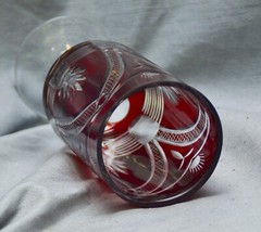Unusual Roman Lead Crystal, Bordeaux Red/Gold Ruby, Art Deco, 1920, 17.3 cm