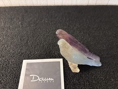 Daum France Crystal Parakeet Pair