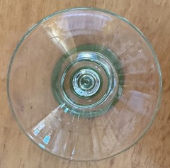 Set of 4 Vintage Hand Blown Cordial Cocktail Glasses Clear To Green 2 Oz