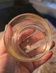 Set Of 4 Vintage MCM Georges Briard Crisa Yellow White Design Glasses