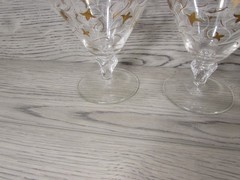 Vintage Libbey Royal Fern 4.25″ in. Footed Goblets MCM Barware Set of 6