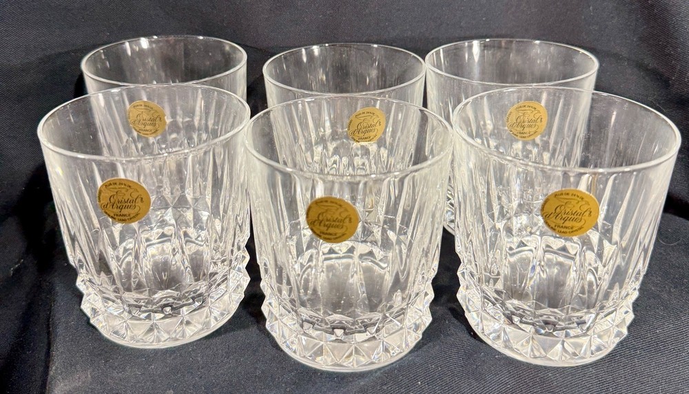 Cristal D’Arques Longchamp~Duran~6 Old Fashioned Glasses~10 oz~NIB