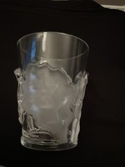 Lalique France Chene Frosted Oak Leaf Double Old Fashion 4.5” Signed