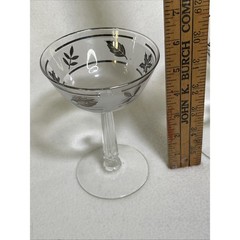 Libbey Silver Leaf Champagne Martini Sherbet Glasses X2 6 oz