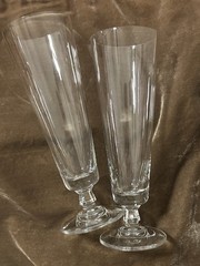 Lenox ~ «Decor Plain» ~ Set of Two 8-7/8″ Crystal Pilsner Goblets ~ Signed ~ EUC