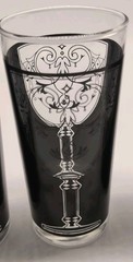 Torre & Tagus Trompe L’oeil Silhouette Highball Glasses Black Set of 4 Barware