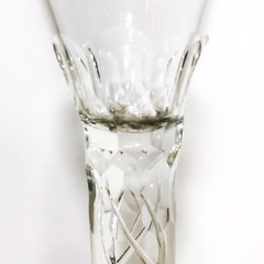 Antique 9″ Toasting Glass Aperitif Free Blown Air Twist Honeycomb Base
