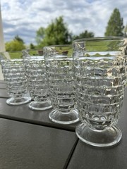 4 Indiana Glass COLONY Whitehall Cubist 13Oz Iced Tea Glass Tumblers Flare Rim