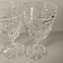 4 Vintage Crystal Cordial Shot Glasses Crystal d’Adriana Luna Pattern 3.5″