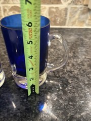 BLOCK “STOCKHOLM” Beer Mug or Glass 5 5/8”H Cobalt Blue w/Air Bubble Base 2