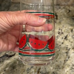 Vintage Caisa Clear Watermelon Drinking Juice Glass 5.75″ Tall Glasses