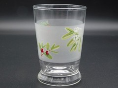 6 Pfaltzgraff Winterwood Green 6 oz Frosted Lowball Cocktail Glasses Chickadee