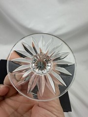 European Cut Crystal Champagne Flutes Diamond Vertical Starburst Base Bohemian 2