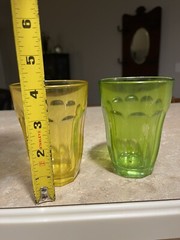 2Vintage Palaks Jewel Tone Color Juice Glasses Yellow Green