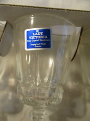 8 Vintage Lady Victoria France Crystal Stemware 2 Oz. Cordials Chantelle NOS MIB
