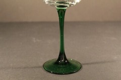 J. G. Durand Luminarc Rhine Wine Glasses, 6 Green Stemmed, Etched Louis Sipp