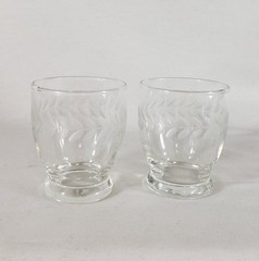 Anchor Hocking * Laurel * 4oz Footed Tumbler * 2 3/4″ RETIRED Shot Glass Cordial