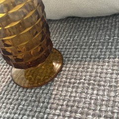 VTG Indiana Whitehall Cubist Amber Iced Tea/water Glass Footed 12oz Tumbler 6″