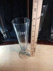 VTG Miller Lite Champagne Flute Glass 8.5 in Tall W/Collector Box Set Of 2 (4)