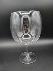 Signed Alajmo Italian Art Glass Twist Stem Extra Large Wine Glass Clear