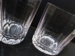 Midcentury Dansk Crystal Quistgaard Oval Facette 2 Dbl Old Fashioned Tumblers