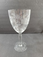 Glastonbury Lotus 66-1 Water Goblet Mixed Cut Crystal Floral/Dots