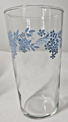 Vintage Libbey Blue Flower Floral Drinking Glasses Set of 8