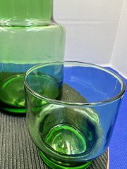 MCM Green Cocktail Pitcher Set Mid Century Modern With Four Glasses Italy?