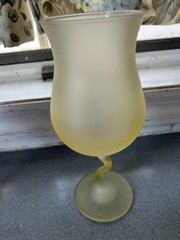 FOUR LIBBEY FROSTED PASTEL Z STEM 9 OZ NOVELTY COCKTAIL 7.75″ GLASSES