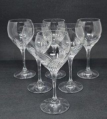 6 Hutschemreuter Jasmine Crystal Wine Glasses