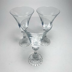 3 VTG Mikasa Stratton Crystal Water Goblets Wine Glasses Flared Bowl Ritz Stem
