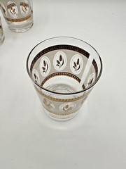 Vintage Dominion Glass MCM Wheat – Gold – Frosted High Ball Glass – Set of 6
