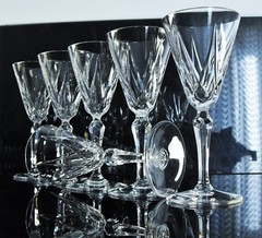 St Louis Ardèche 1 Crystal Wine Glass Ouffle Size Modeled Signed 16Cm