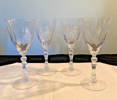 SET OF 4- Vintage Fostoria NIAGARA 6026 WATER Glasses 7 5/8″ Wavy Optic