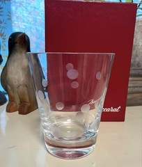 Baccarat Crown Tumbler Glass with Polka Dot Pattern Crystal Clear From Japan