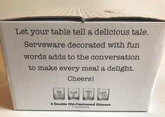 NEW ~ THE CELLAR ~ DOUBLE OLD-FASHIONED «FUN WORDS» GLASS SET OF 4 ~ 14.5 Oz.